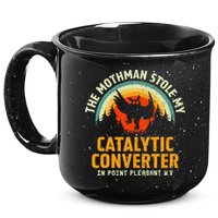 Funny Mothman Stole My Catalytic Converter Mothman Cryptid 15oz Campfire Ceramic Mug