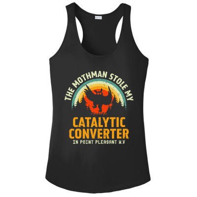 Funny Mothman Stole My Catalytic Converter Mothman Cryptid Ladies PosiCharge Competitor Racerback Tank