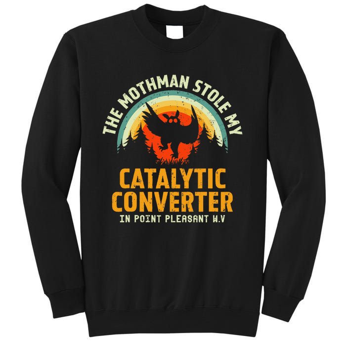 Funny Mothman Stole My Catalytic Converter Mothman Cryptid Tall Sweatshirt