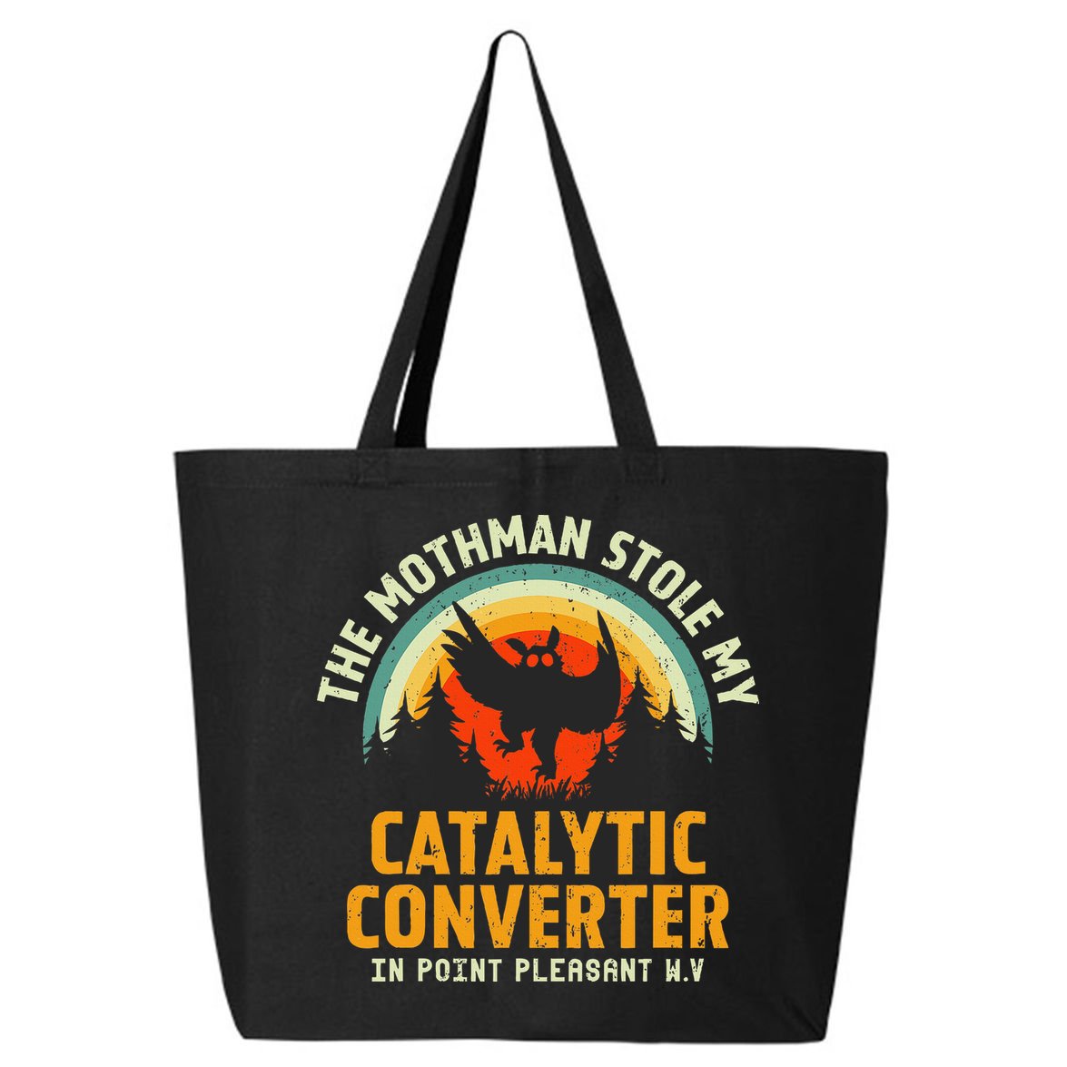 Funny Mothman Stole My Catalytic Converter Mothman Cryptid 25L Jumbo Tote