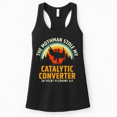 Funny Mothman Stole My Catalytic Converter Mothman Cryptid Womens Tank Top