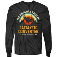 Funny Mothman Stole My Catalytic Converter Mothman Cryptid Tie-Dye Long Sleeve Shirt