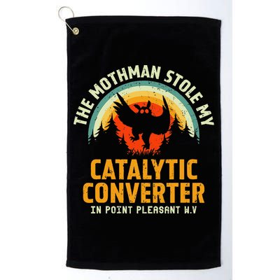 Funny Mothman Stole My Catalytic Converter Mothman Cryptid Golf Towel