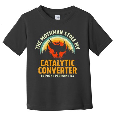 Funny Mothman Stole My Catalytic Converter Mothman Cryptid Toddler T-Shirt
