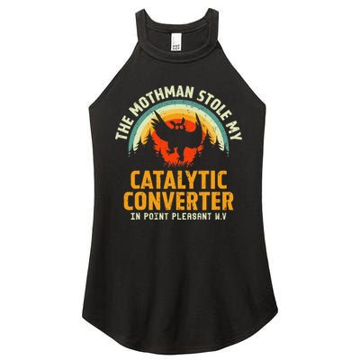Funny Mothman Stole My Catalytic Converter Mothman Cryptid Women's Perfect Tri Rocker Tank