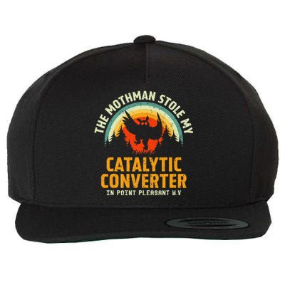 Funny Mothman Stole My Catalytic Converter Mothman Cryptid Wool Snapback Cap