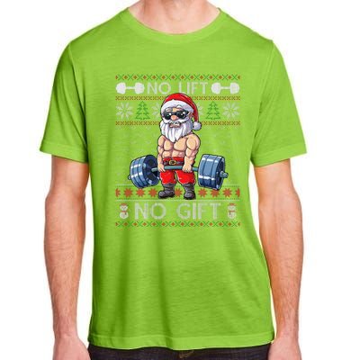 Funny Muscle Santa Lifting Christmas Ugly Christmas Funny Adult ChromaSoft Performance T-Shirt