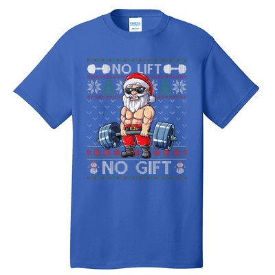 Funny Muscle Santa Lifting Christmas Ugly Christmas Funny Tall T-Shirt