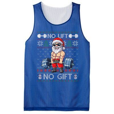 Funny Muscle Santa Lifting Christmas Ugly Christmas Funny Mesh Reversible Basketball Jersey Tank