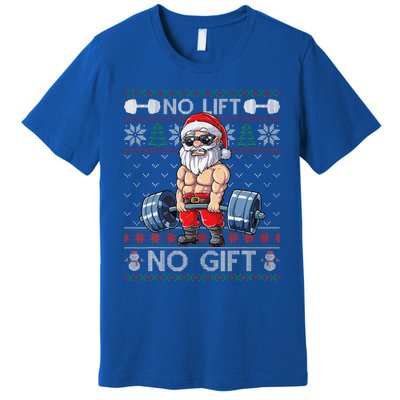 Funny Muscle Santa Lifting Christmas Ugly Christmas Funny Premium T-Shirt