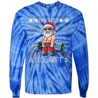 Funny Muscle Santa Lifting Christmas Ugly Christmas Funny Tie-Dye Long Sleeve Shirt