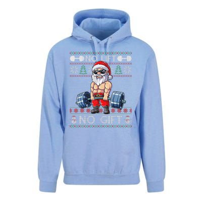 Funny Muscle Santa Lifting Christmas Ugly Christmas Funny Unisex Surf Hoodie