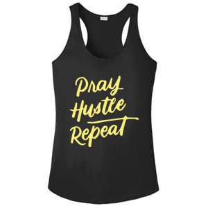 Faith Motivational Spiritual Funny Gift Pray Hustle Repeat Cool Gift Ladies PosiCharge Competitor Racerback Tank