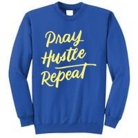 Faith Motivational Spiritual Funny Gift Pray Hustle Repeat Cool Gift Sweatshirt