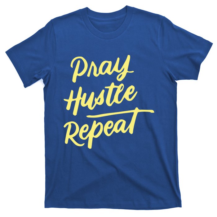 Faith Motivational Spiritual Funny Gift Pray Hustle Repeat Cool Gift T-Shirt