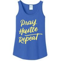 Faith Motivational Spiritual Funny Gift Pray Hustle Repeat Cool Gift Ladies Essential Tank