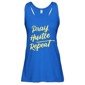 Faith Motivational Spiritual Funny Gift Pray Hustle Repeat Cool Gift Ladies Essential Flowy Tank