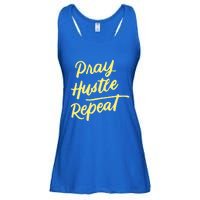 Faith Motivational Spiritual Funny Gift Pray Hustle Repeat Cool Gift Ladies Essential Flowy Tank