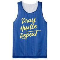 Faith Motivational Spiritual Funny Gift Pray Hustle Repeat Cool Gift Mesh Reversible Basketball Jersey Tank