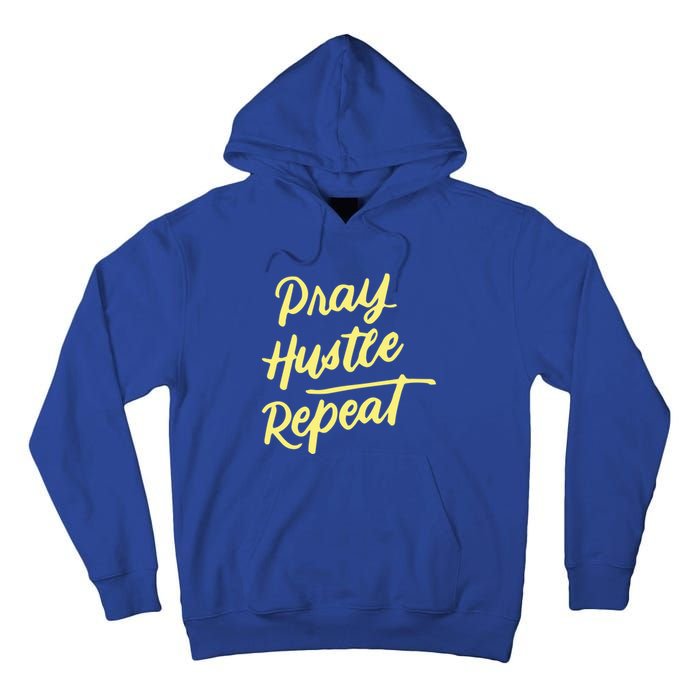 Faith Motivational Spiritual Funny Gift Pray Hustle Repeat Cool Gift Tall Hoodie