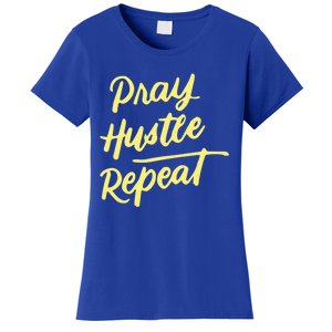 Faith Motivational Spiritual Funny Gift Pray Hustle Repeat Cool Gift Women's T-Shirt