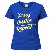 Faith Motivational Spiritual Funny Gift Pray Hustle Repeat Cool Gift Women's T-Shirt