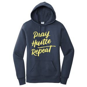 Faith Motivational Spiritual Funny Gift Pray Hustle Repeat Cool Gift Women's Pullover Hoodie