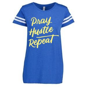 Faith Motivational Spiritual Funny Gift Pray Hustle Repeat Cool Gift Enza Ladies Jersey Football T-Shirt