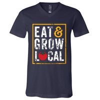 Farmers Market Shirts Eat And Grow Local Farming Farmers V-Neck T-Shirt