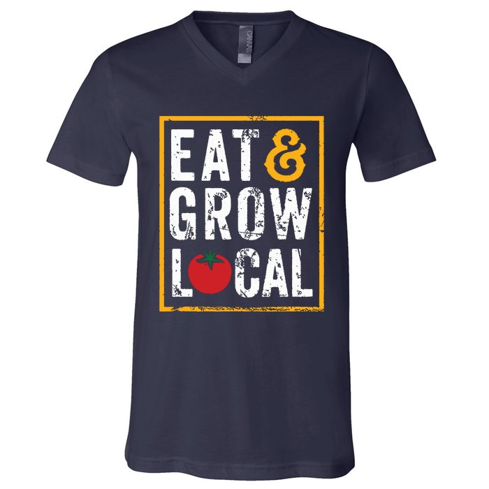 Farmers Market Shirts Eat And Grow Local Farming Farmers V-Neck T-Shirt