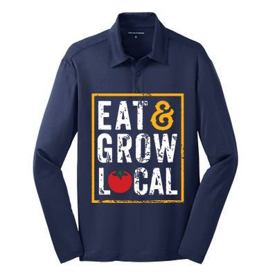 Farmers Market Shirts Eat And Grow Local Farming Farmers Silk Touch Performance Long Sleeve Polo