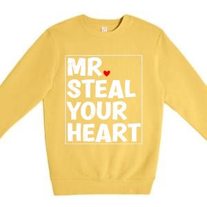 Funny Mr Steal Your Heart Valentines Day Premium Crewneck Sweatshirt