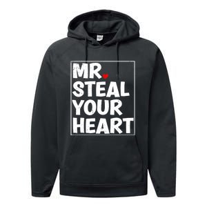 Funny Mr Steal Your Heart Valentines Day Performance Fleece Hoodie