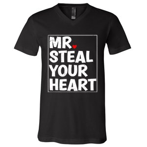 Funny Mr Steal Your Heart Valentines Day V-Neck T-Shirt