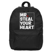 Funny Mr Steal Your Heart Valentines Day 16 in Basic Backpack