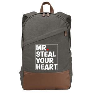 Funny Mr Steal Your Heart Valentines Day Cotton Canvas Backpack