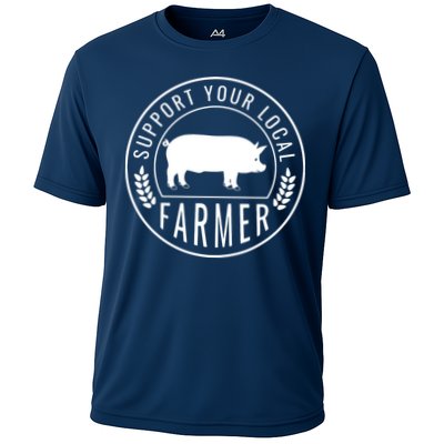 Farmers Market Support Your Local Pig Farmer Rancher Performance Shirt