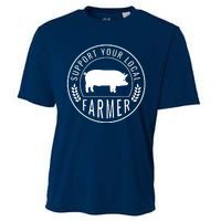 Farmers Market Support Your Local Pig Farmer Rancher Cooling Performance Crew T-Shirt