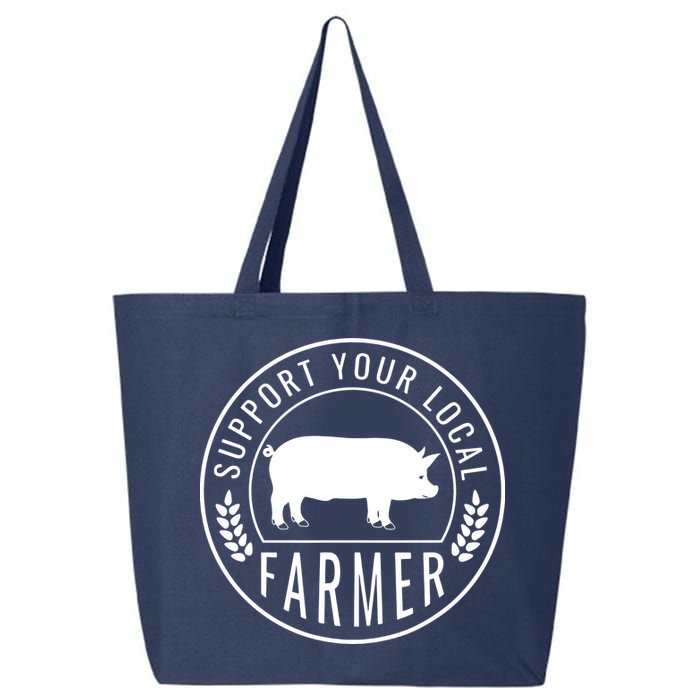 Farmers Market Support Your Local Pig Farmer Rancher 25L Jumbo Tote