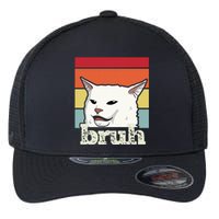 Funny Meme Saying Bruh With Cat Greetings Ns Flexfit Unipanel Trucker Cap