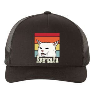 Funny Meme Saying Bruh With Cat Greetings Ns Yupoong Adult 5-Panel Trucker Hat