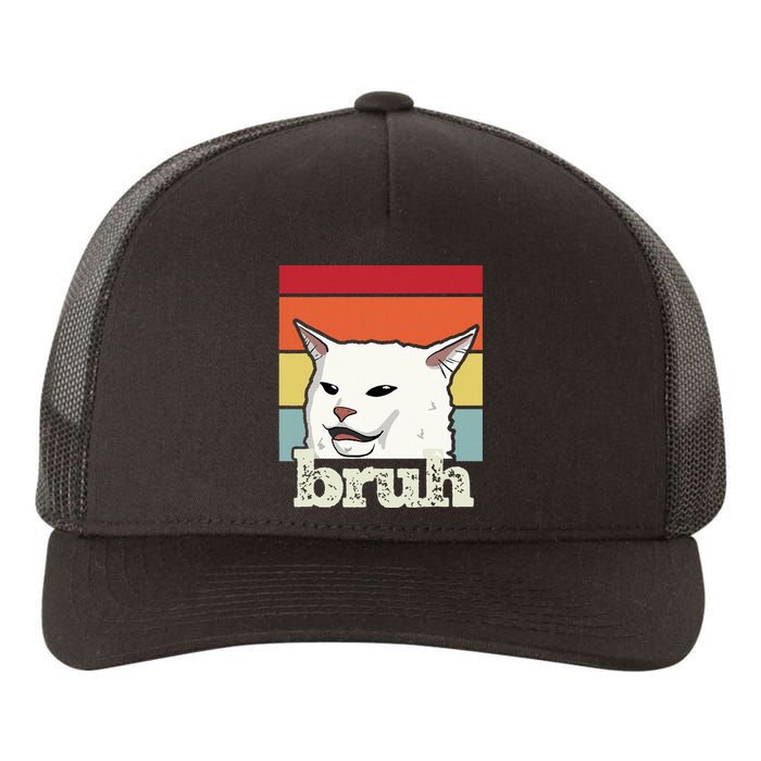 Funny Meme Saying Bruh With Cat Greetings Ns Yupoong Adult 5-Panel Trucker Hat