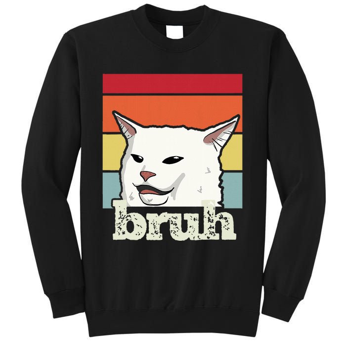 Funny Meme Saying Bruh With Cat Greetings Ns Sweatshirt