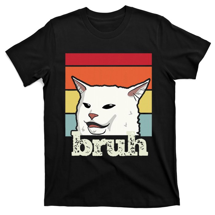 Funny Meme Saying Bruh With Cat Greetings Ns T-Shirt