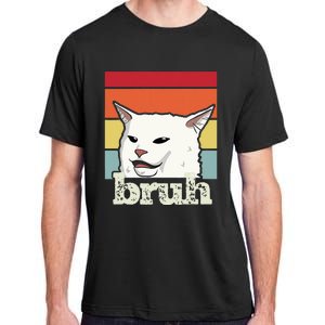 Funny Meme Saying Bruh With Cat Greetings Ns Adult ChromaSoft Performance T-Shirt