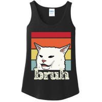 Funny Meme Saying Bruh With Cat Greetings Ns Ladies Essential Tank