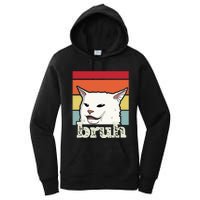 Funny Meme Saying Bruh With Cat Greetings Ns Women's Pullover Hoodie