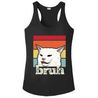 Funny Meme Saying Bruh With Cat Greetings Ns Ladies PosiCharge Competitor Racerback Tank