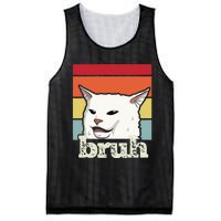 Funny Meme Saying Bruh With Cat Greetings Ns Mesh Reversible Basketball Jersey Tank