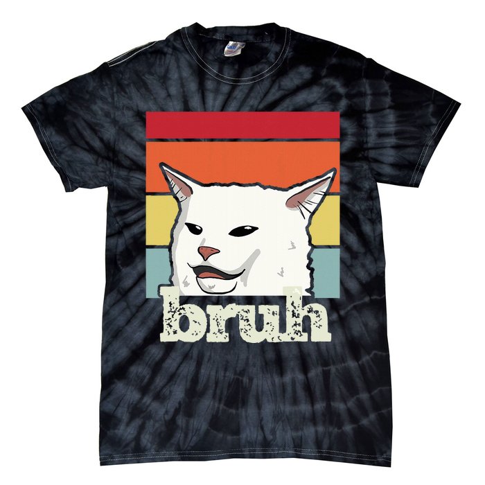 Funny Meme Saying Bruh With Cat Greetings Ns Tie-Dye T-Shirt